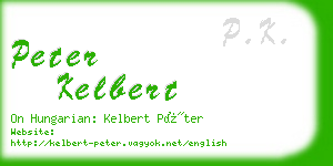 peter kelbert business card